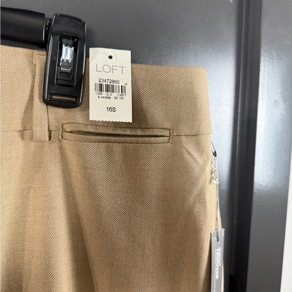 LOFT Tailored Tan Trousers Women’s 16S Office NWT! - Picture 3 of 10